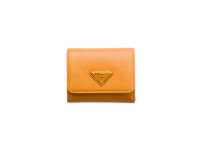 PRADA Small Saffiano Leather Wallet "Mustard Yellow"