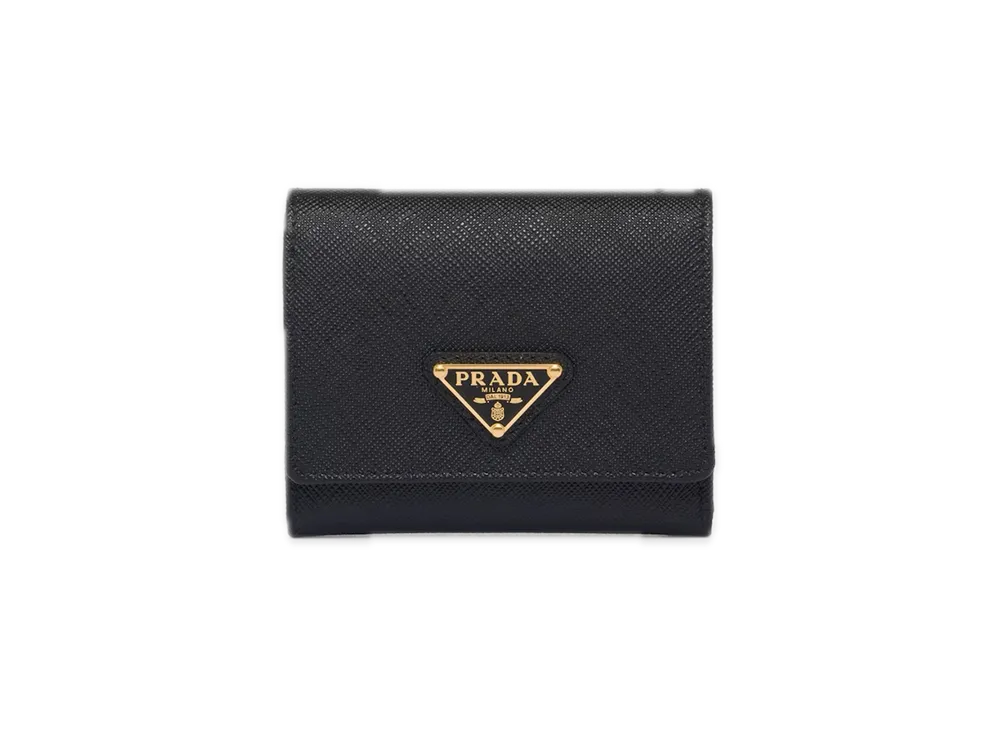PRADA Saffiano Triangle Wallet "Black"