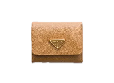 PRADA Saffiano Triangle Wallet "Camel"