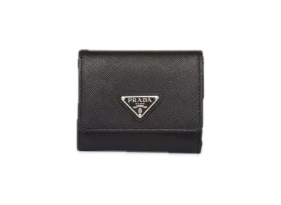 PRADA Saffiano Triangle Wallet "Black"