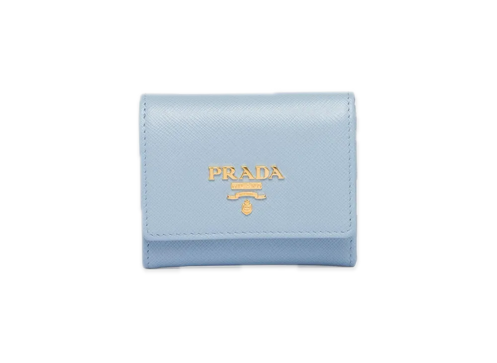 PRADA Saffiano Multicolor Wallet "Light Blue/Blue"