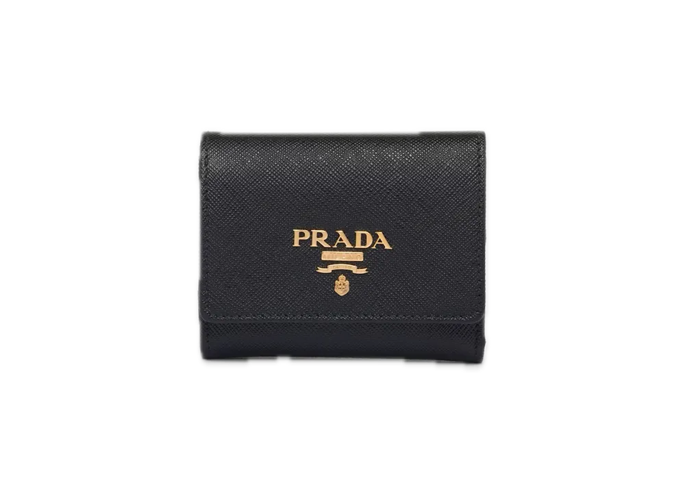 PRADA Saffiano Multicolor Wallet "Black/Pink"