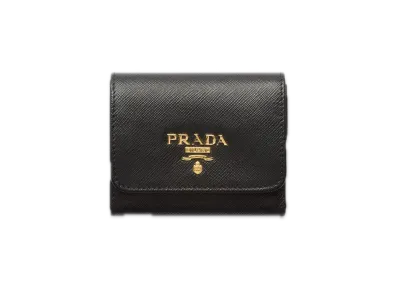 PRADA Saffiano Multicolor Wallet "Black/Pale Pink"