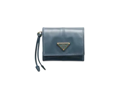 PRADA Small Leather Wallet "Blue"