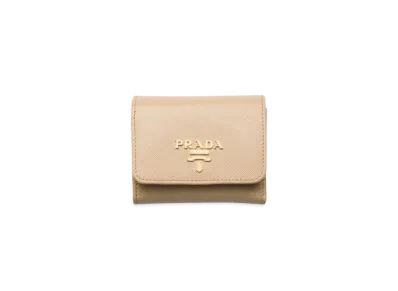 PRADA Small Saffiano Leather Wallet "Sand/Camel"