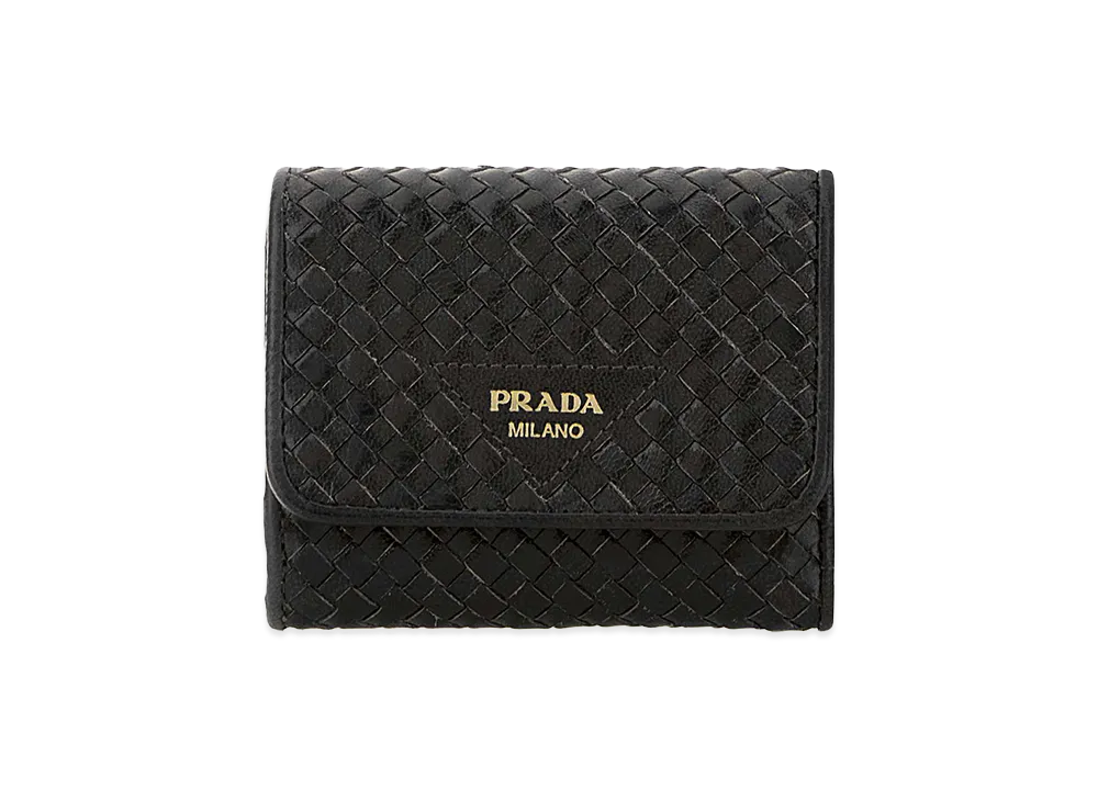PRADA Wonen's Leather Wallet "Black"