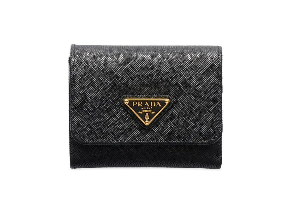 PRADA Saffiano Leather Wallet "Black"