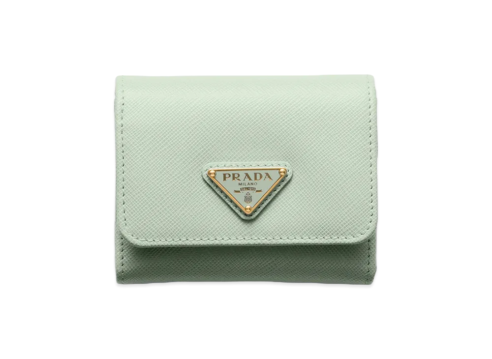 PRADA Saffiano Leather Wallet "Aqua"