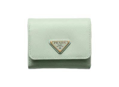 PRADA Saffiano Leather Wallet "Aqua"