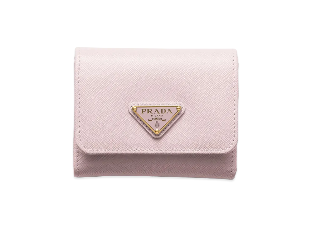 PRADA Saffiano Leather Wallet "Alabaster Pink"