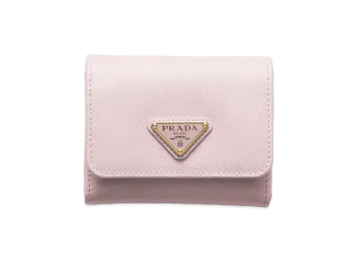 PRADA Saffiano Leather Wallet "Alabaster Pink"