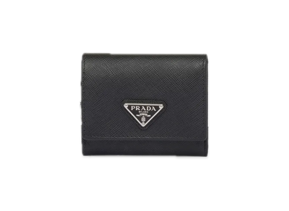PRADA Saffiano Triangle Wallet "Black"