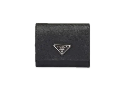 PRADA Saffiano Triangle Wallet "Black"