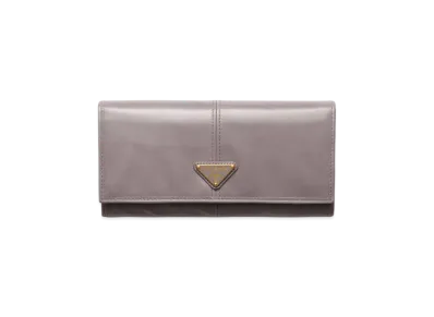 PRADA Large Leather Wallet "Gray"