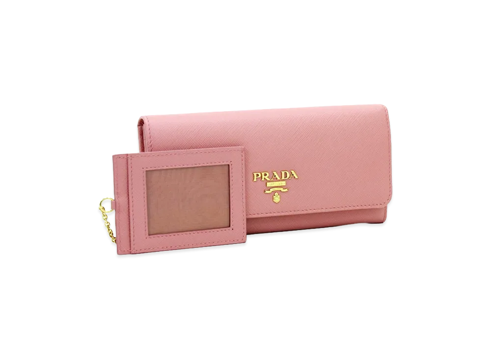 PRADA Long Wallet with Pass Case "Petalo"