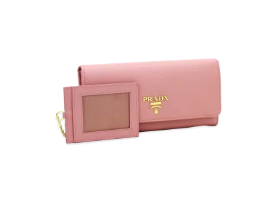 PRADA Long Wallet with Pass Case "Petalo"
