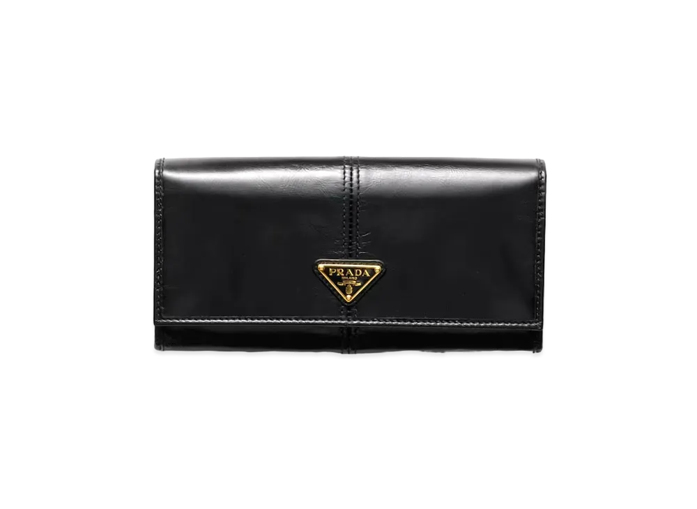 PRADA Large Leather Wallet "Black"