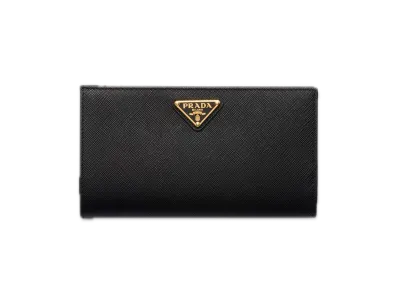 PRADA Saffiano Triangle Wallet "Black"
