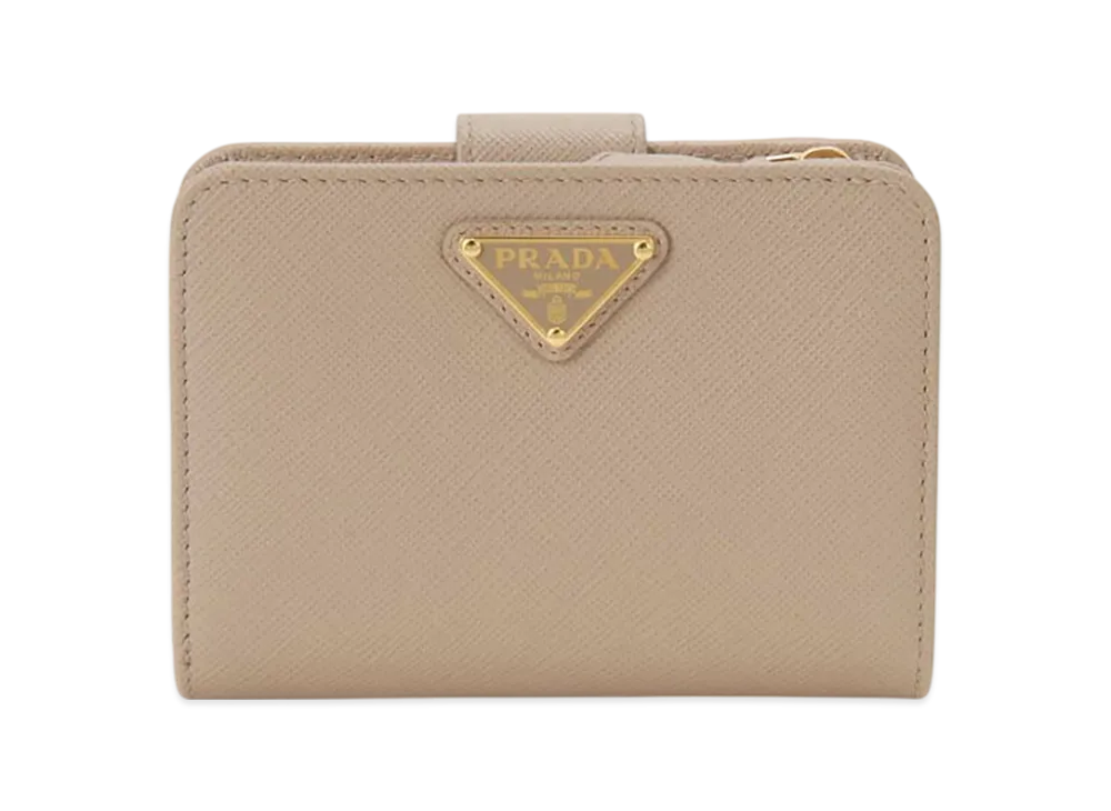 PRADA Womens Cipria Pink Beige Compact Wallet "Beige"