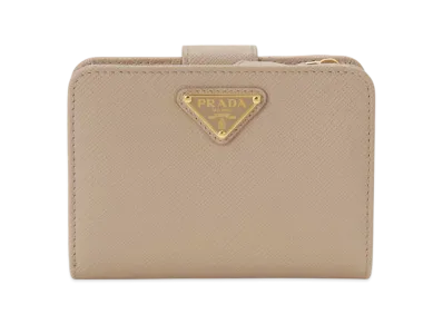 PRADA Womens Cipria Pink Beige Compact Wallet "Beige"