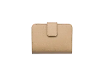 PRADA Small Saffiano Leather Wallet "Sand/Camel"