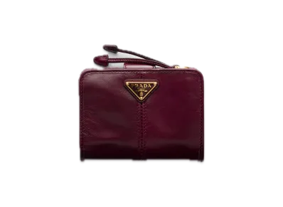 PRADA Soft Lux Leather Wallet "Bordeaux"