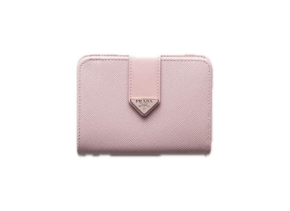 PRADA Saffiano Tab Wallet "Pink"