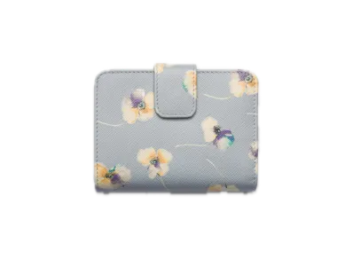 PRADA Printed Saffiano Leather Wallet "Pearl Gray"