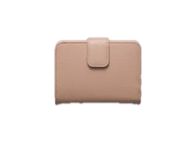 PRADA Saffiano Triangle Wallet "Pink Beige"