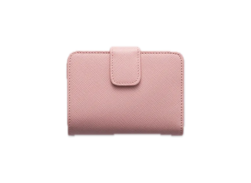 PRADA Saffiano Triangle Wallet "Pale Pink"