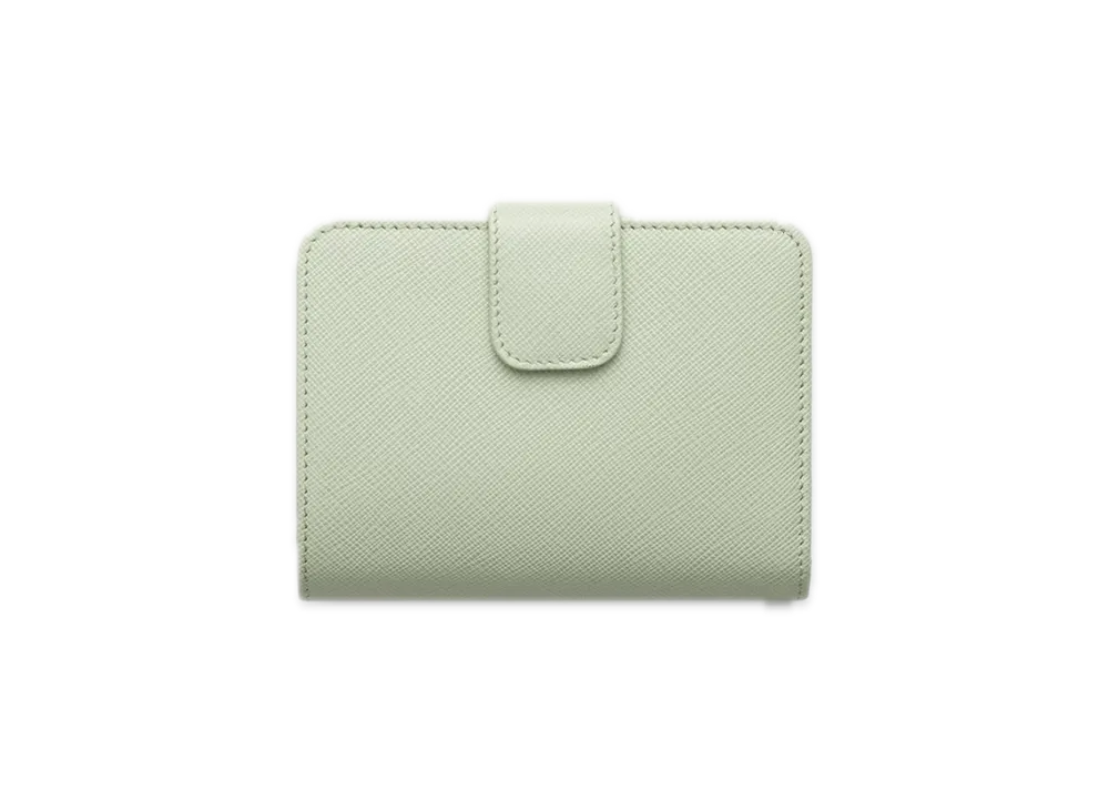 PRADA Saffiano Triangle Wallet "Pastel Green"