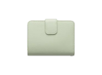 PRADA Saffiano Triangle Wallet "Pastel Green"