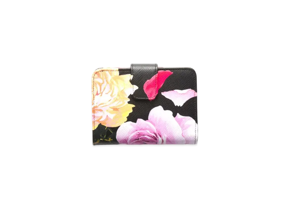 PRADA Small Printed Saffiano Leather Wallet "Black"