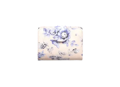 PRADA Small Printed Saffiano Leather Wallet "Light Blue"