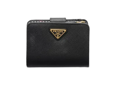 PRADA Saffiano Leather Wallet "Black"