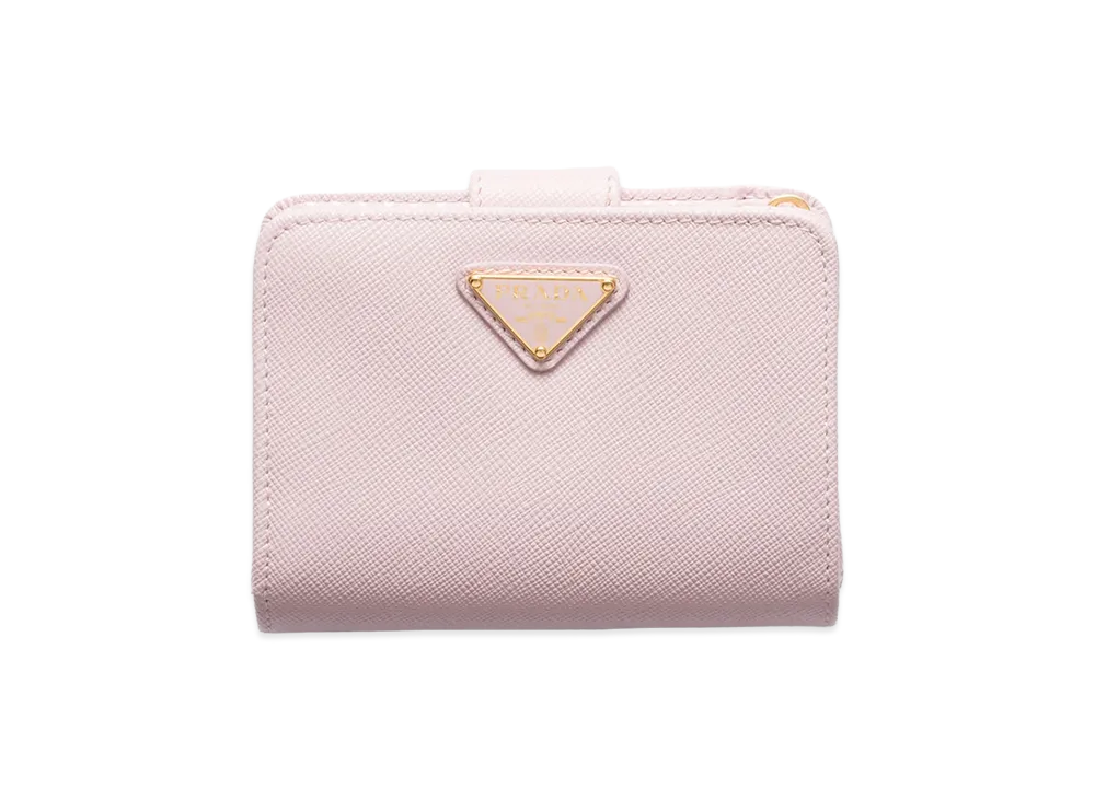 PRADA Saffiano Leather Wallet "Alabaster Pink"