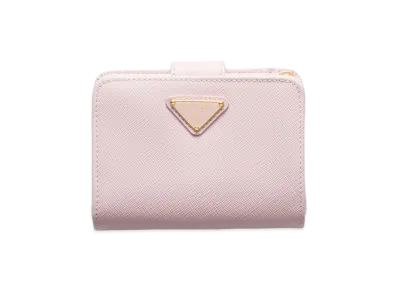 PRADA Saffiano Leather Wallet "Alabaster Pink"