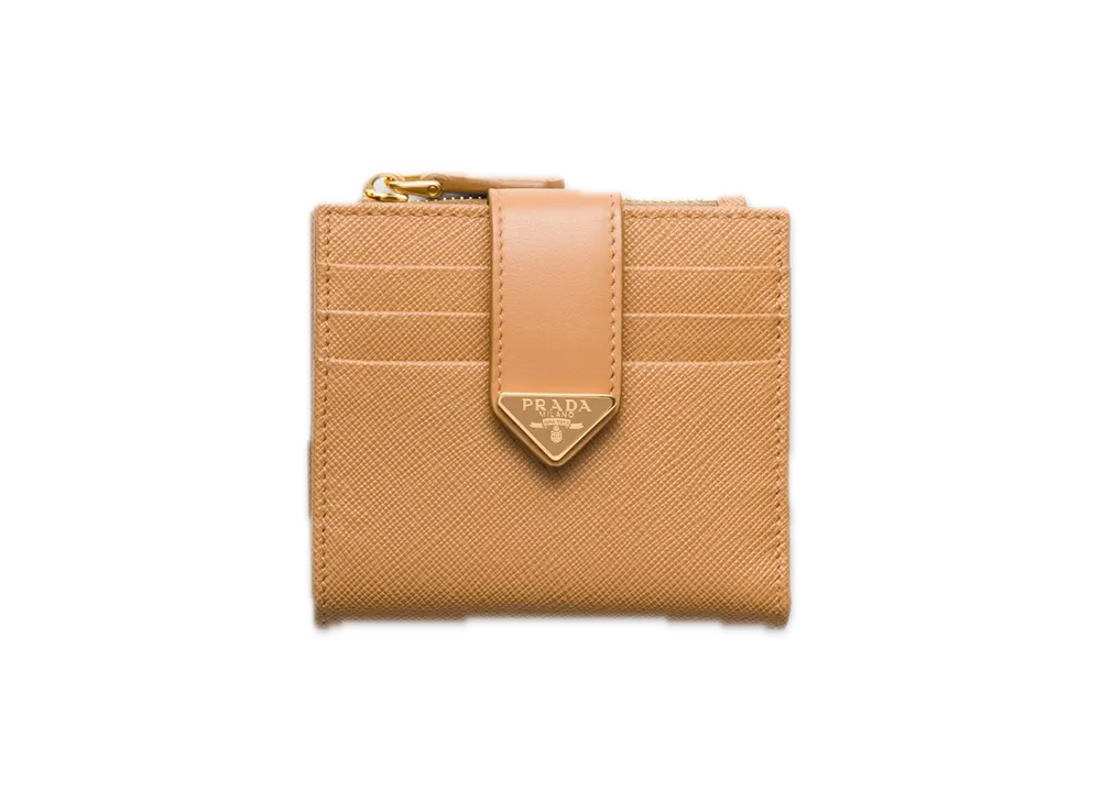 PRADA Saffiano Tab Bifold Wallet "Natural"