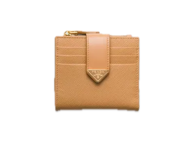PRADA Saffiano Tab Bifold Wallet "Natural"