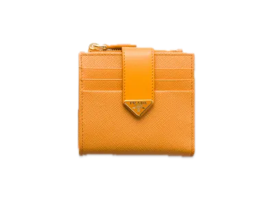 PRADA Saffiano Tab Bifold Wallet "Mustard Yellow"
