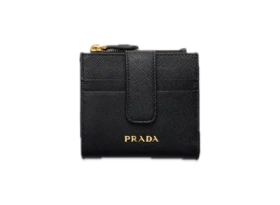 PRADA Saffiano Multicolor Wallet "Black/Pink"