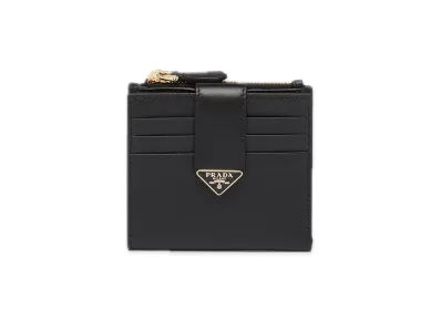 PRADA Saffiano Tab Bifold Wallet "Black"