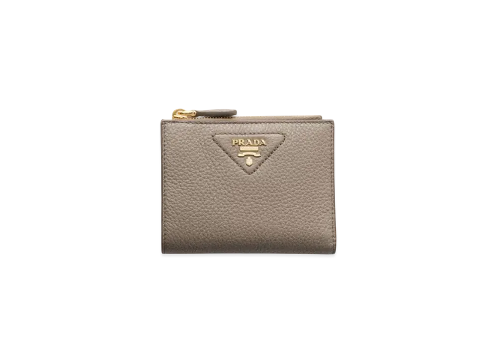 PRADA Small Leather Wallet "Gray"