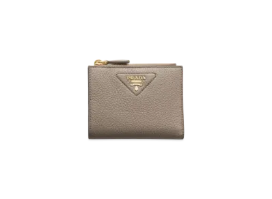 PRADA Small Leather Wallet "Gray"