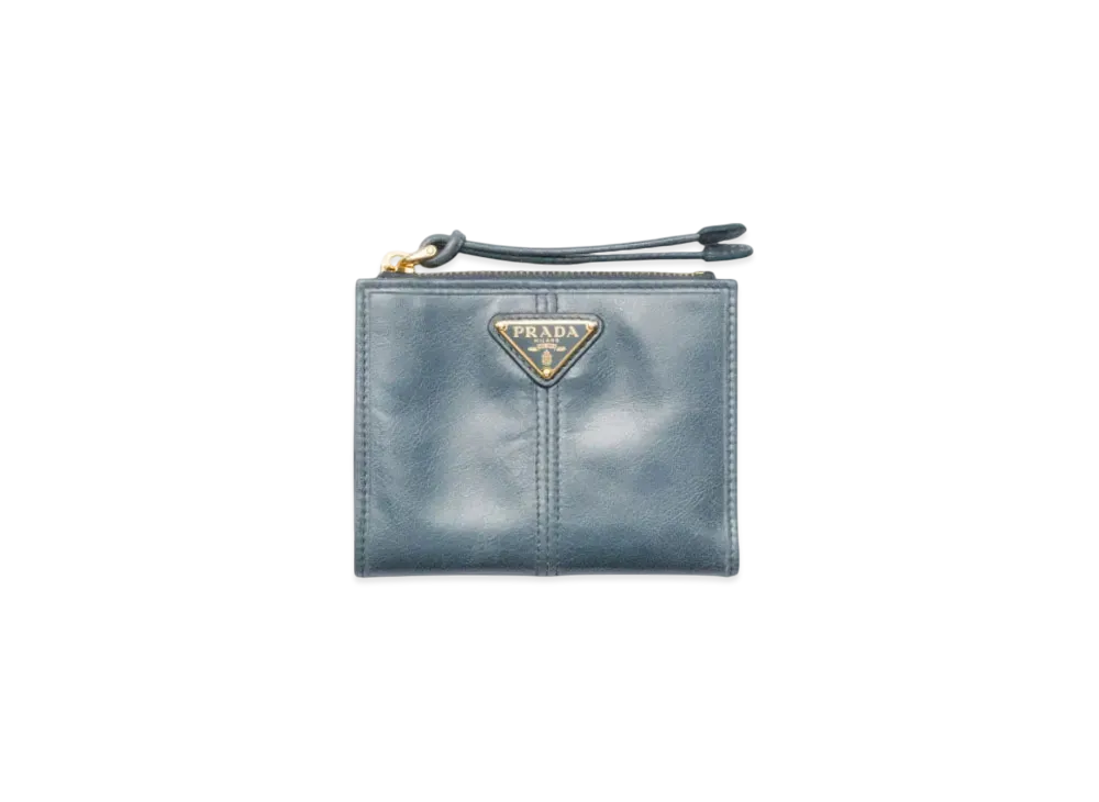 PRADA Small Leather Wallet "Blue"