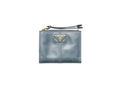 PRADA Small Leather Wallet "Blue"
