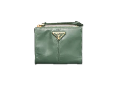 PRADA Soft Lux Leather Wallet "Salvia Green"