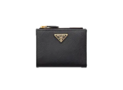 PRADA Saffiano Triangle Wallet "Black"