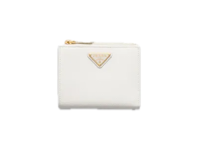 PRADA Saffiano Triangle Wallet "White"