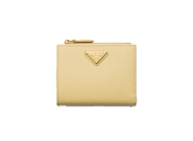 PRADA Saffiano Triangle Wallet "Vanilla"